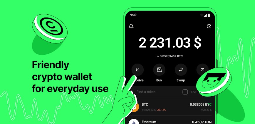 Crypto wallet – Bitcoin & USDT