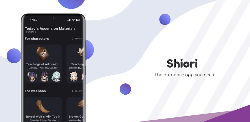 Shiori for GI: Unofficial DB