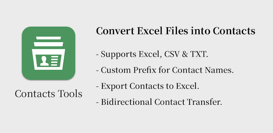 Contacts Tools – Excel to VCF