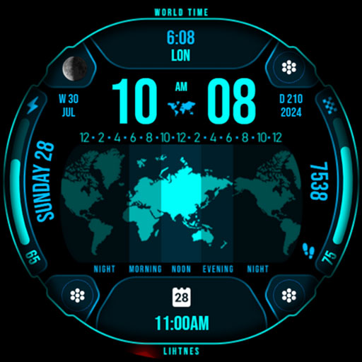 World Time Zone Watch Face 051