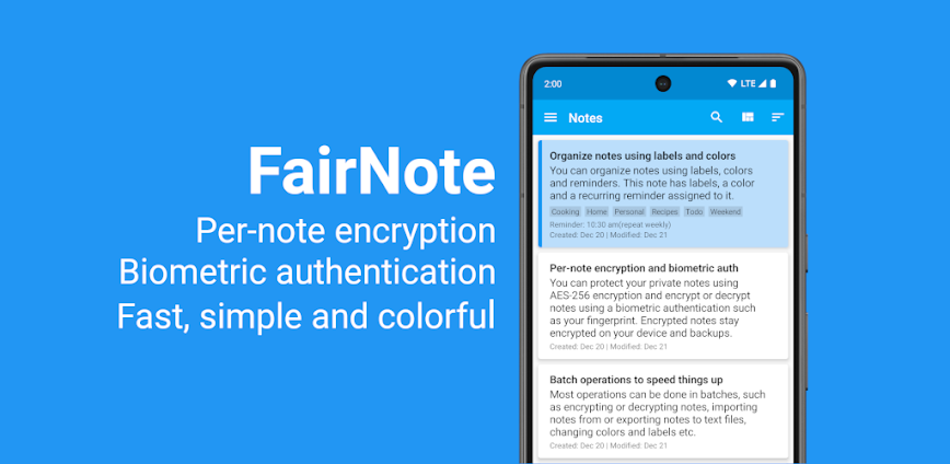 FairNote – Fast Notepad Notes