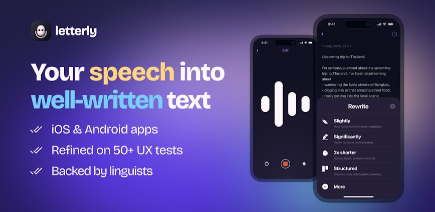 Letterly: Write by Voice & AI