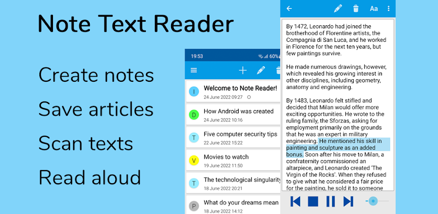 Note Text Reader (Read aloud)