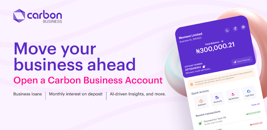 Carbon: A.I Business Banking