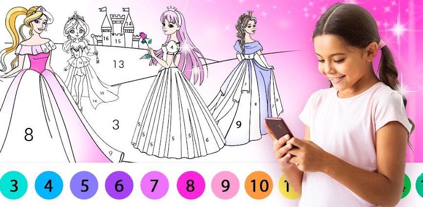Princess Coloring by Number