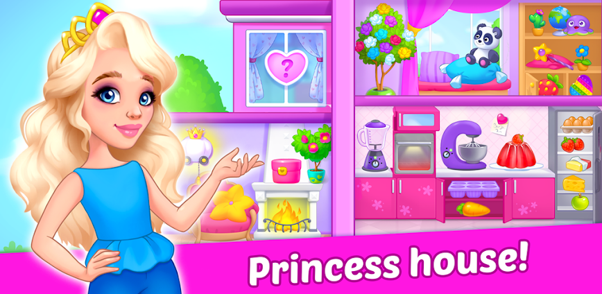 Princess girl paper House game