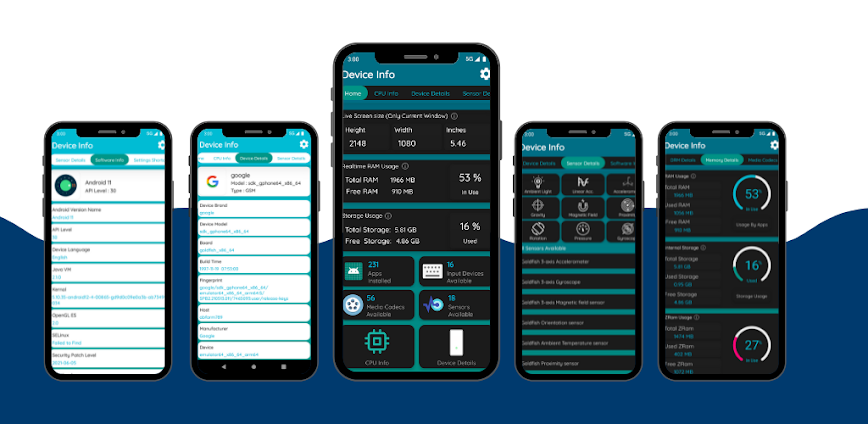 Device Info: Phone SW, HW data