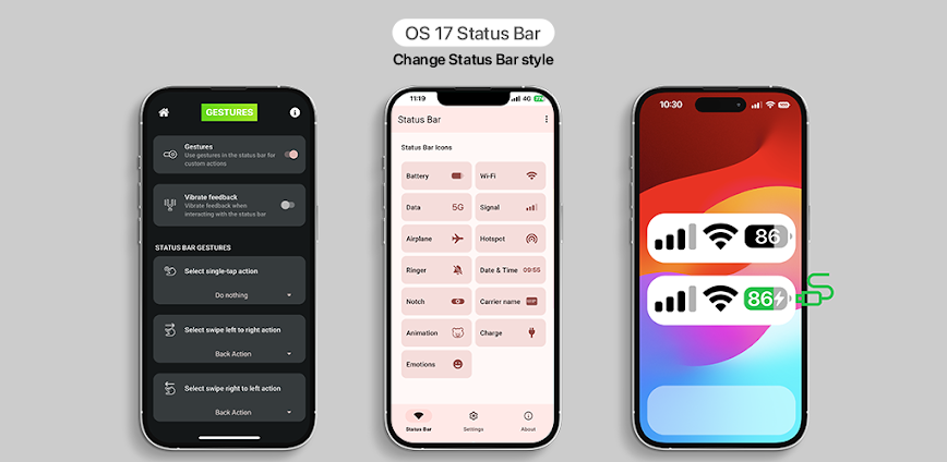 iCenter OS 17: X – Status Bar