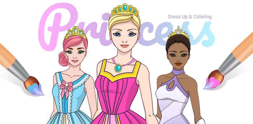 Princess Dress Up & Coloring